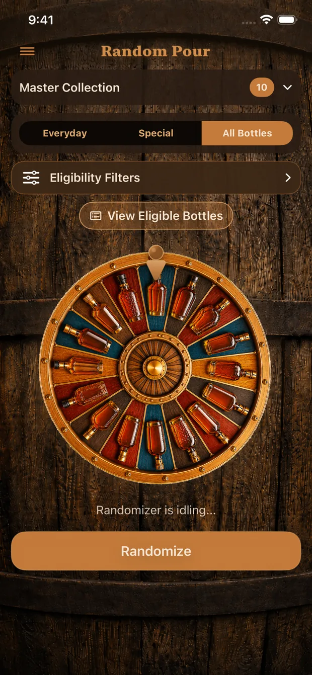 MyRickhouse Random Pour screen